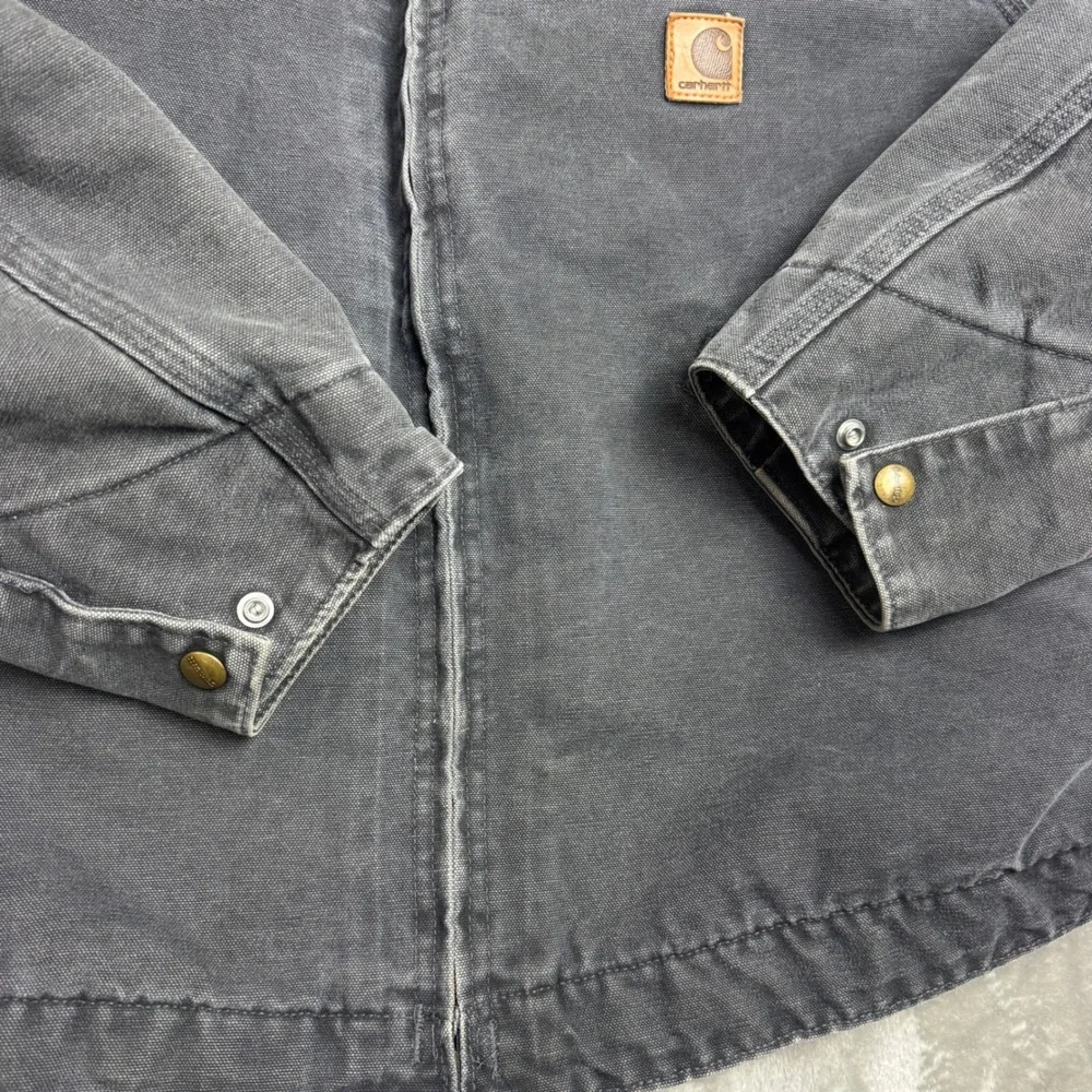 Carhartt J97 PTL Detroit Jacket Mens XL Gray USA Made Quilt Lined Firefighter